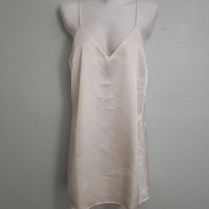 Lulus white satin slip dress size medium